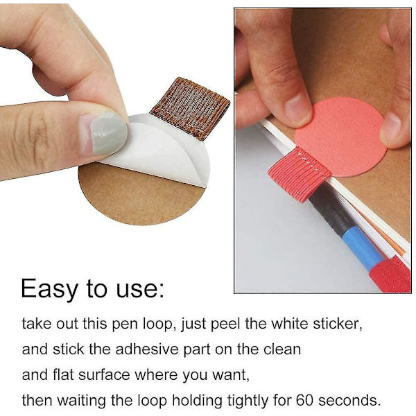 8 stk. Pen Loop Holder Selvklæbende Blyant Elastik