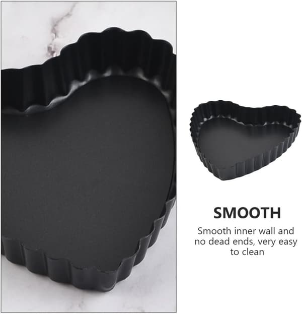 Hjerteformet bageform i kulstofstål med flad bund og non-stick overflade