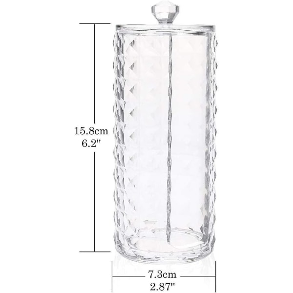 Kosmetisk bomuldsholder, gennemsigtig diamantmønster bomuldspude opbevaringsboks