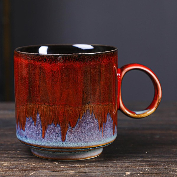Set med 2 Stora Keramiska Kaffe Koppar Handgjord Keramik Tekopp