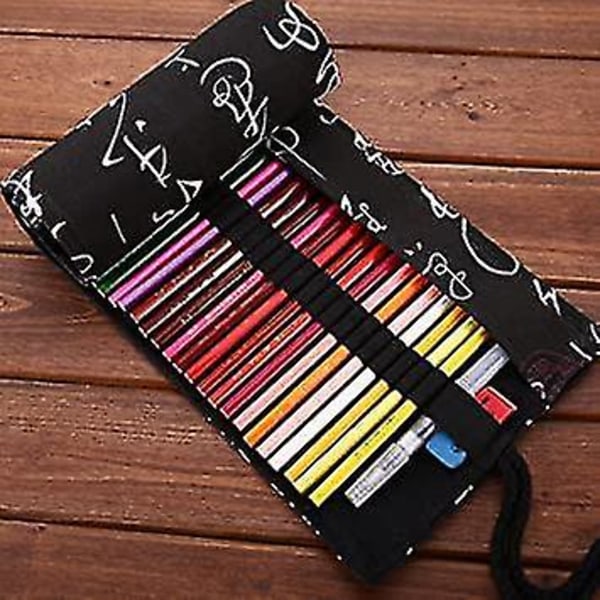 Creative Handmade Canvas Pencils Case Roll Pouch