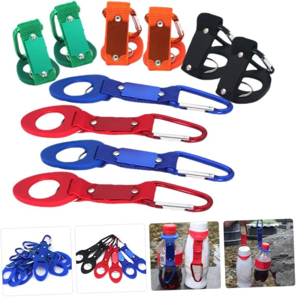 10 stk. sportsflaskeholder karabinkrok vannflaskespenneklips solid plast
