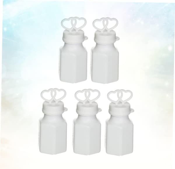 24 st dubbla hjärtformade bubbelflaskor Bröllopsfestinredning Vita bubbelstavar