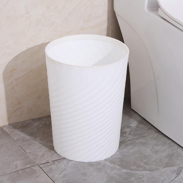 10l Hvit Søppelbøtte i Plast med Enkelt Design og Solid Struktur