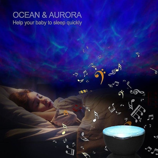 7-värinen Ocean Wave Starry Sky LED-yövalo RC-lamppu