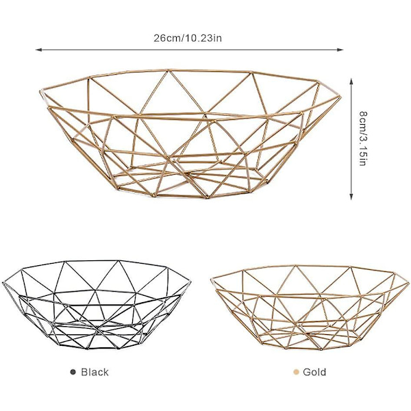 Kreativ Geometrisk Tråd Frugt Skål, Bordplade Display Opbevaringskurve