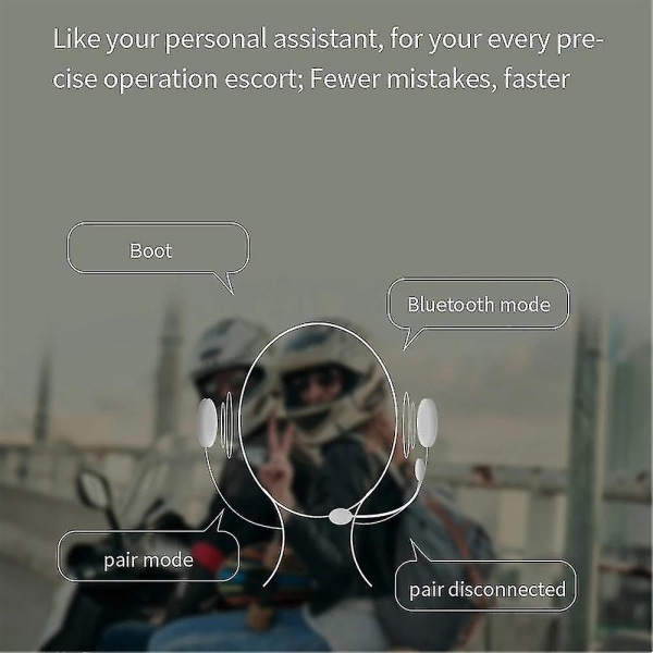 2 stk Bluetooth Intercom Motorcykel Halvhjelm Bluetooth Headset til 2 Intercomunicador Trådløs He