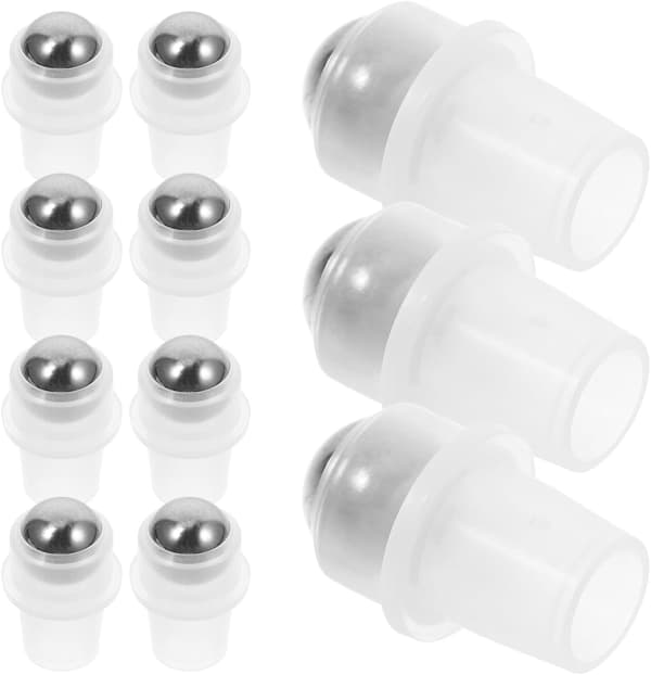 20 st. rullkulstoppar i rostfritt stål för 16 mm hals eterisk olja roll-on-flaskor