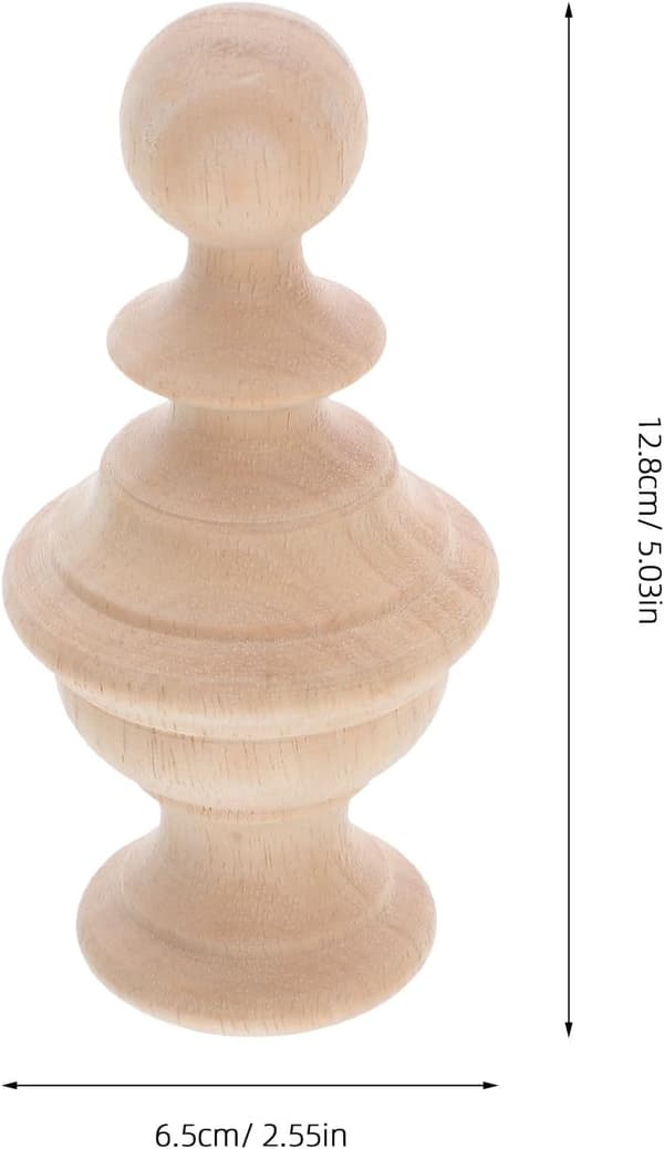 Utskårne dekorative tretopper Sengestolpe utskåret topp Solid tre polert overflate Håndskåret design