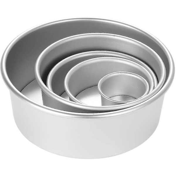 Bakeform for kake, rund, i aluminiumlegering, med avtakbar bunn (pakke med 5) (shikai)-yuhao