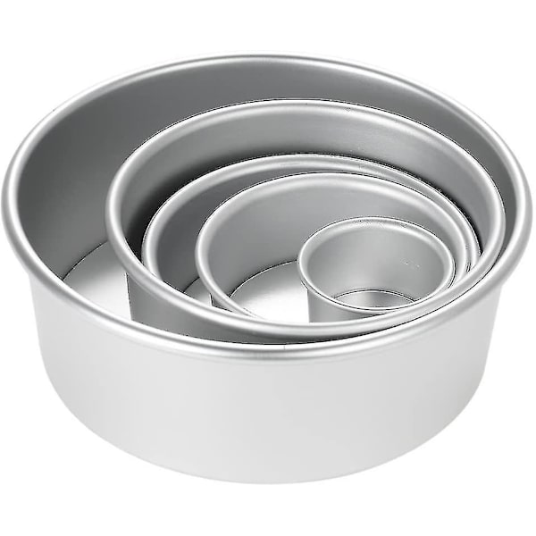 Leivonnaiskakun Muotti, Alumiiniseos Pyöreä Chiffon-Kakku Leivontavuoka Pudding Cheesecake Muottisetti Irrotettavalla Pohjalla (5 kpl) (shikai)-yuhao
