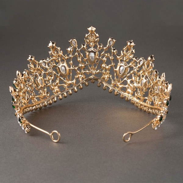 Smaragd Bryllups Tiara Til Kvinder, Brudes Krone Prinsesse Tiara Hårbånd