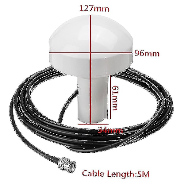 Marin GPS Aktiv Navigationsantenn Tidtagningantenn 1575+/-5 Mhz 5m BNC Hankontakt