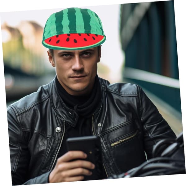 Vattenmelon Cykelkeps Under Hjälmfoder med Brätte Andningsbart Svettavvisande Kylande Hatt