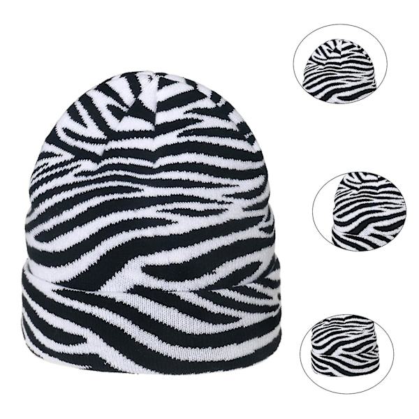Sinknap Student Beanie Lue med Leopardmønster Varm Høst Vinter Tykk Elastisk Lue For Utendørs Leopard Print