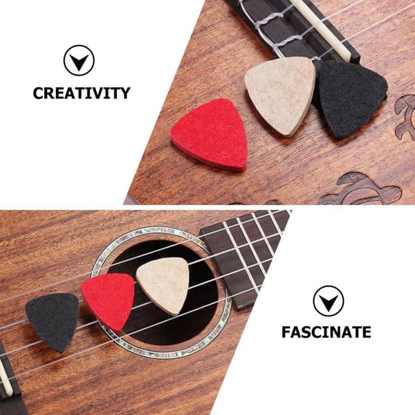 3st Ullfilt Gitarrplektrum Bärbara Lätta Praktiska Gitarrdelar Unik Kreativ Design