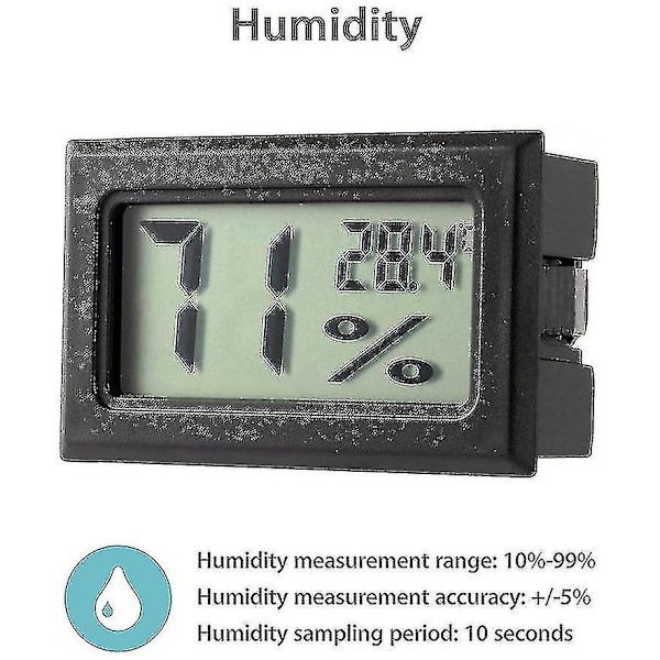 5-pak Mini Hygrometer Lille Digital Termometer Hygrometer Lcd Skærm Indendørs