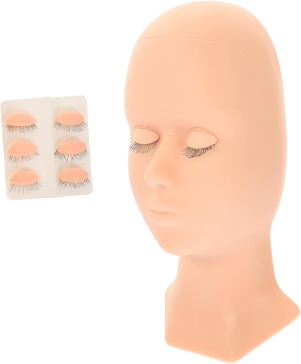 Silikone øjenvippe mannequin hoved øjenvippe extensions model realistiske øjne til vippetræning display