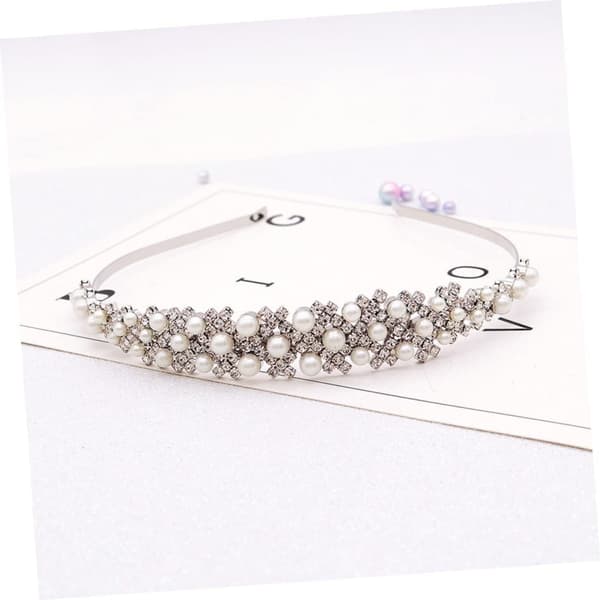 Perlekrone Hårbånd Rhinestone Bryllupsbrud Hårtilbehør til Brudefrisure
