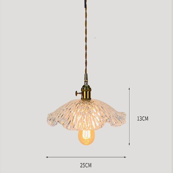 Retro Brons Glas Chandelier Sovrum Sängbord Lotuslampa
