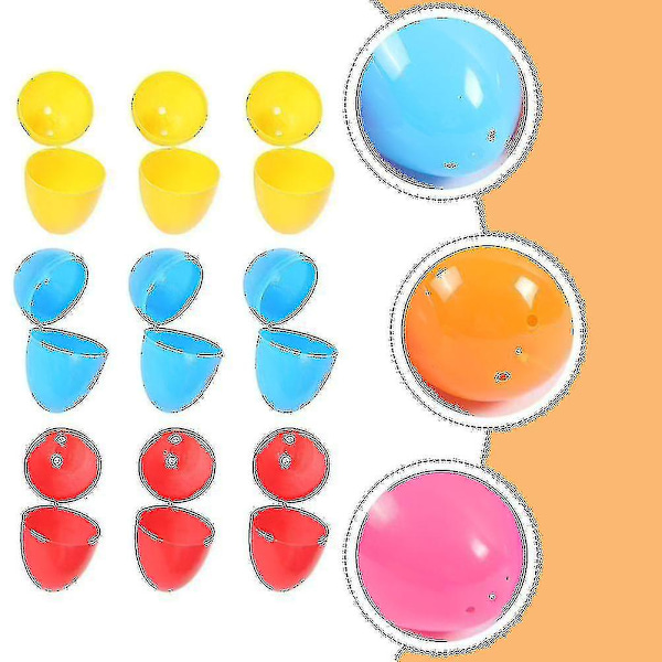 50 stk Plastpåskeegg Tomme Påskeegg Gaveinnpaknings Eggsskall Tilfeldig Farge