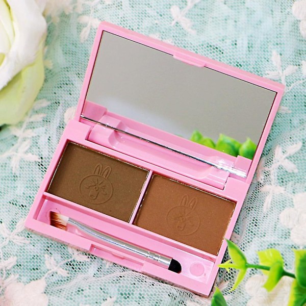 Cute Size Kit Eyebrow Powder Palette Pensel Spejl Vandtæt