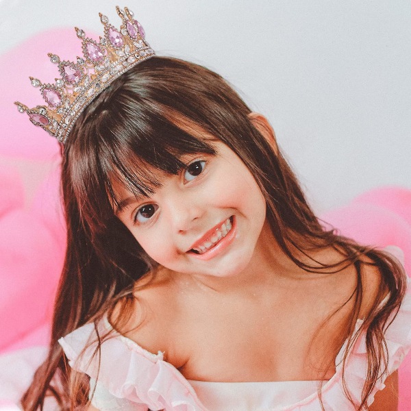 Børnedagsgave Prinsessekroner og diadem til små piger - Krystal