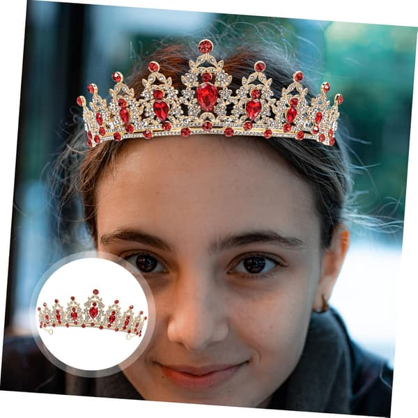 Rhinestonekrone for kvinner og elegant brudetiara-hodeplagg