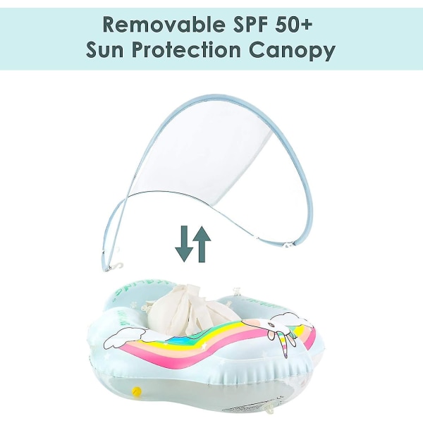 Babysimningsflottar för småbarn, -uppblåsbara babypoolflottar med solskydd