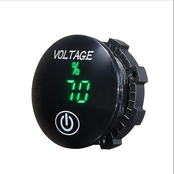 12v24v LED Digital Voltmeter, Vanntett 12v24v DC Voltmeter Batterispenningsmåler Rundt Panel Universal For Bil Lastebil Motorsykkel Skip ATV RV Tr