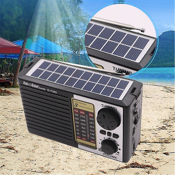 Solcelledrevet Nødradio Multibånd Høj Følsomhed Radio Trådløs Bluetooth Højttaler Understøtter Fm / Am / Sw Radio