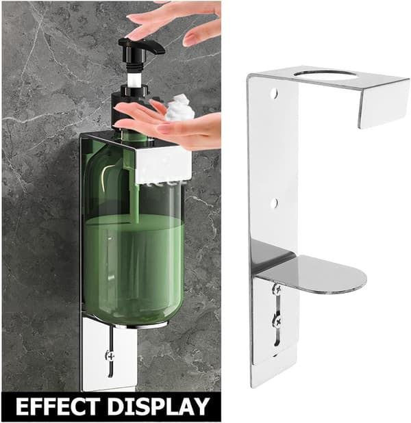 Brusegel- og håndsæbeflaskeholder i rustfrit stål med elegant moderne design