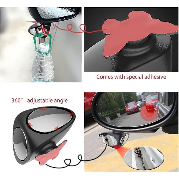 Blind Spot Spejle, 2 stk Blind Spot Spejl Kørsel 360 Justerbar Hjælpespejl Universal