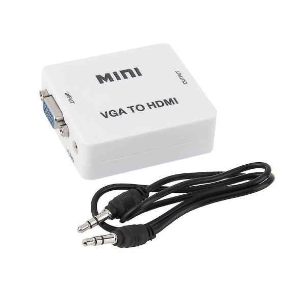 Mini VGA-lyd til hun HDMI 1080p konverteradapter
