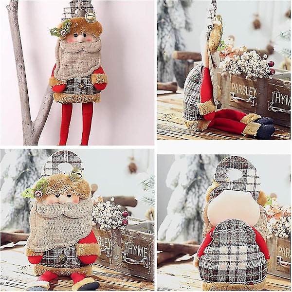 3-pack Julgransdekorationer - Älg, Tomte & Snögubbe - Söta Hängande Dekorationer