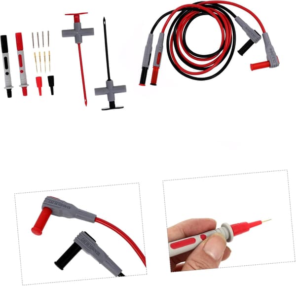 16 st testproberkit för spänningskretsmätare multimeterkablar krokodilklämmor för testkit