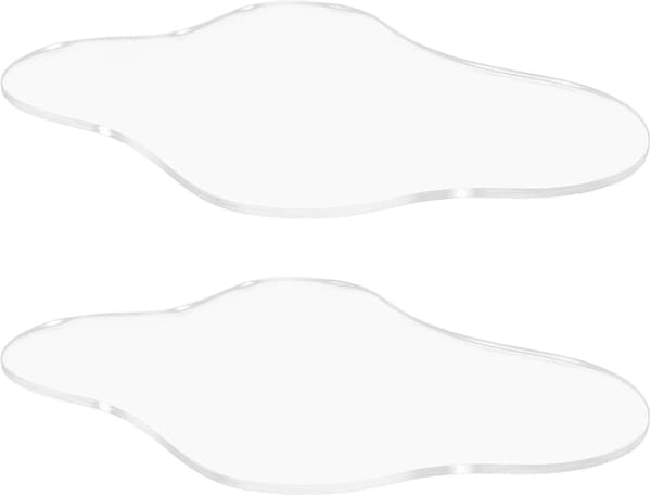 2 stk. akrylunderlegg kaffekoppunderlegg skyform uregelmessig design solid varmebestandig egnet
