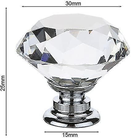 Krystalknapper til døre 10 stk. 30 mm Klar Glasgreb Skab