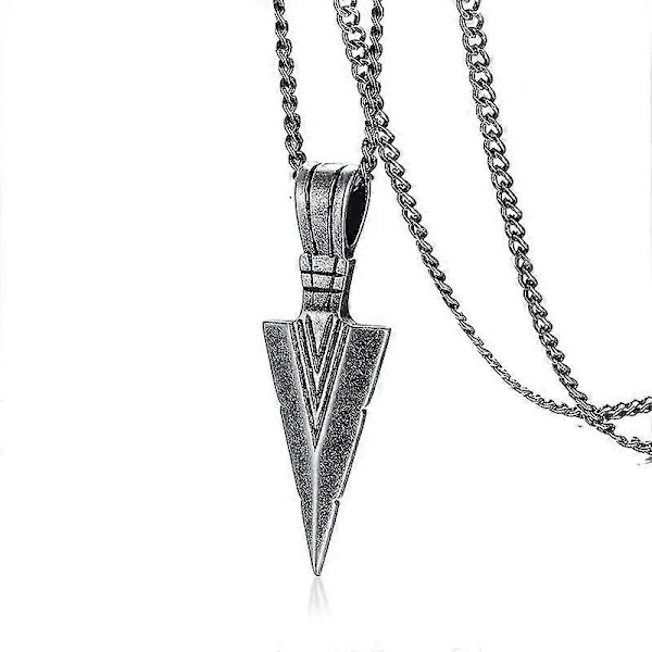 Miesten Kylmä Vintage-Nuoliriipuskaulakoru Monivärinen Ruostumaton Teräs Mies Rock Punk Lahjat Korut Gray 24 chain