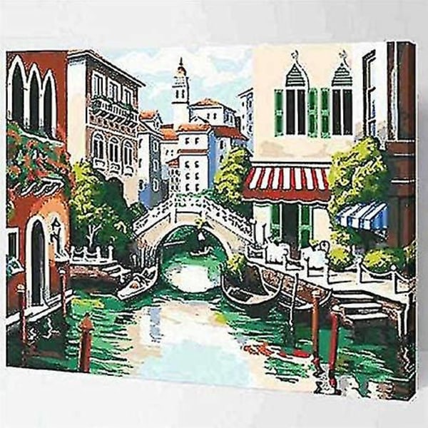DIY Måla efter Siffror Kit för Vuxna - Venedig | Måla efter Siffror Kit på Canvas för Nybörjare | Heminredning | Förtryckt Konstkvalitetsduk 16 \"x 20