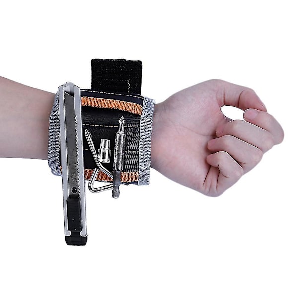 Magnetiskt handledsband med bälte för att hålla skruvar, spikar och borrbitar