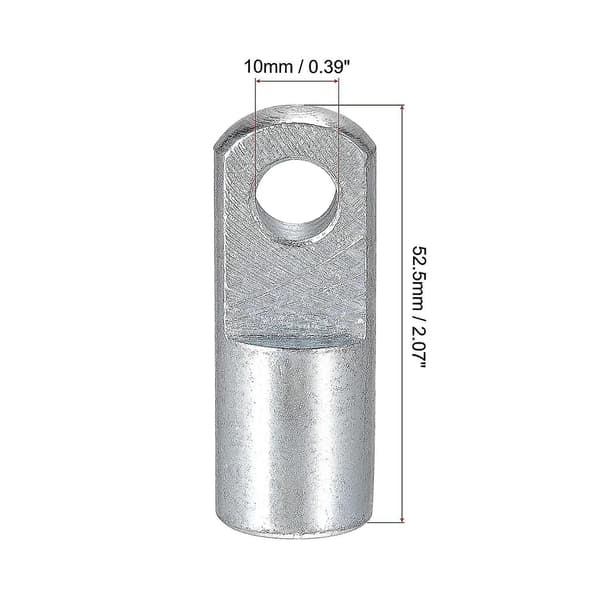 Luftcylinderstavsgaffelände M10x1.25 Hontråd 52.5mm Längd I-Typ Koppling Silver 2st