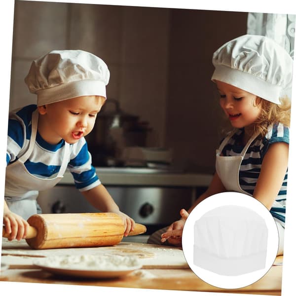10 stk. engangs kjøkkenarbeidshetter, lette non-woven stoff konditorhatter