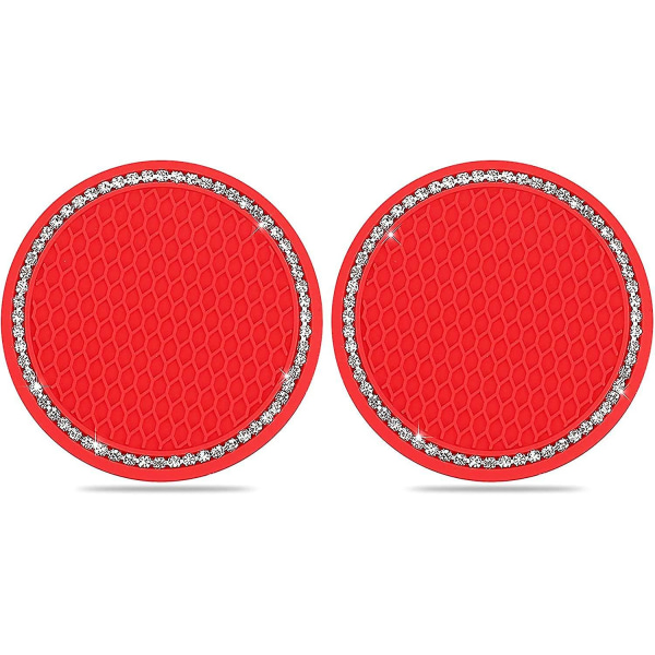 Car Cupin lasinalustan universal kupinpidike 2,75 tuuman silikoninen pölynkestävä lasinalusta (punainen) 2 kpl