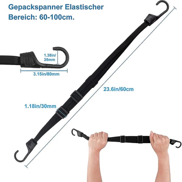 2 Stykker Bagage Strop, Elastisk Strop Ekspander Med Krog, Korte Stropper Gave