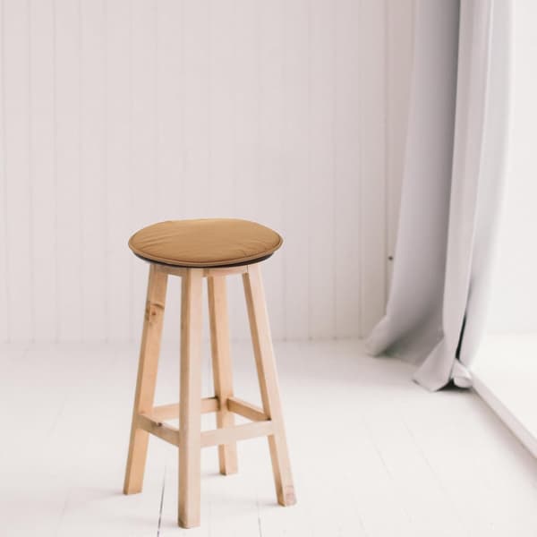 Stolputer til spisestoler, runde 38 cm diameter, tykk svampesetepute med stropper