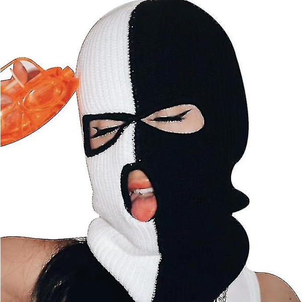 3-hole Full Face Cover Winter Outdoor Sport Knitted Face Cover