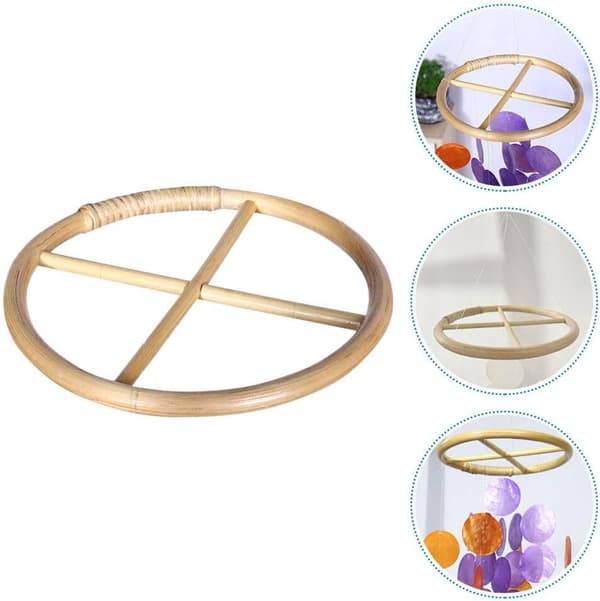 Bambu vindspel del ram ring för DIY hantverk ihålig topp bambu ram