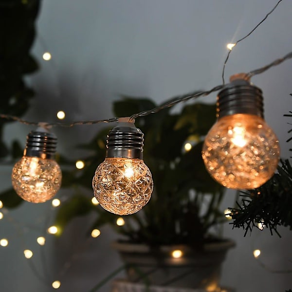 Solcellelys Ananas Mønster Pære Fe String Lys 5m-20leds