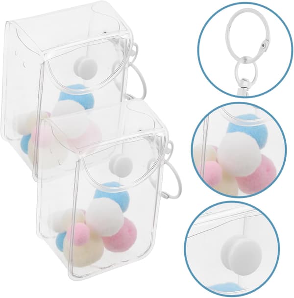 3st genomskinliga PVC-figurdisplayväskor Liten dockförvaringsorganisatör